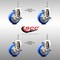 Service Caster 4 Inch 316SS Blue Polyurethane Swivel 1/2 Inch Threaded Stem Caster Set Brake SCC SS316TS20S414-PPUB-BLUE-TLB-121315-4 - alternate 3